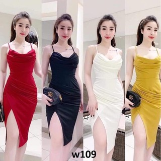 Đầm Body 2 Dây Xẻ Tà Xếp Ly Gợi Cảm- Đầm Dự Tiệc Sang Trọng
