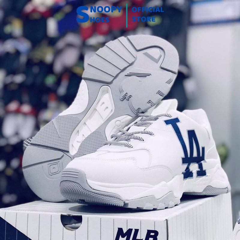 Giày Sneaker MLB Chunky LA, Giày Thể Thao Dodgers Xanh Nam Nữ Da Bò Đế Độn 2 Lớp Cao Cấp Full Size (36-43)