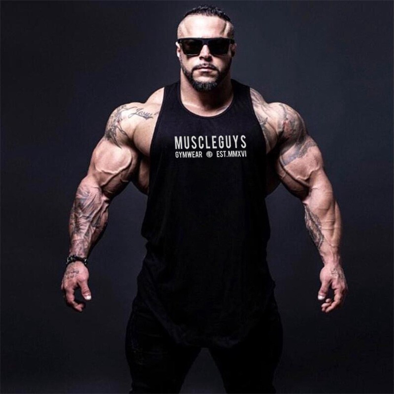 Áo Ba Lỗ Nam In Chữ Cơ Bắp Cá Tính