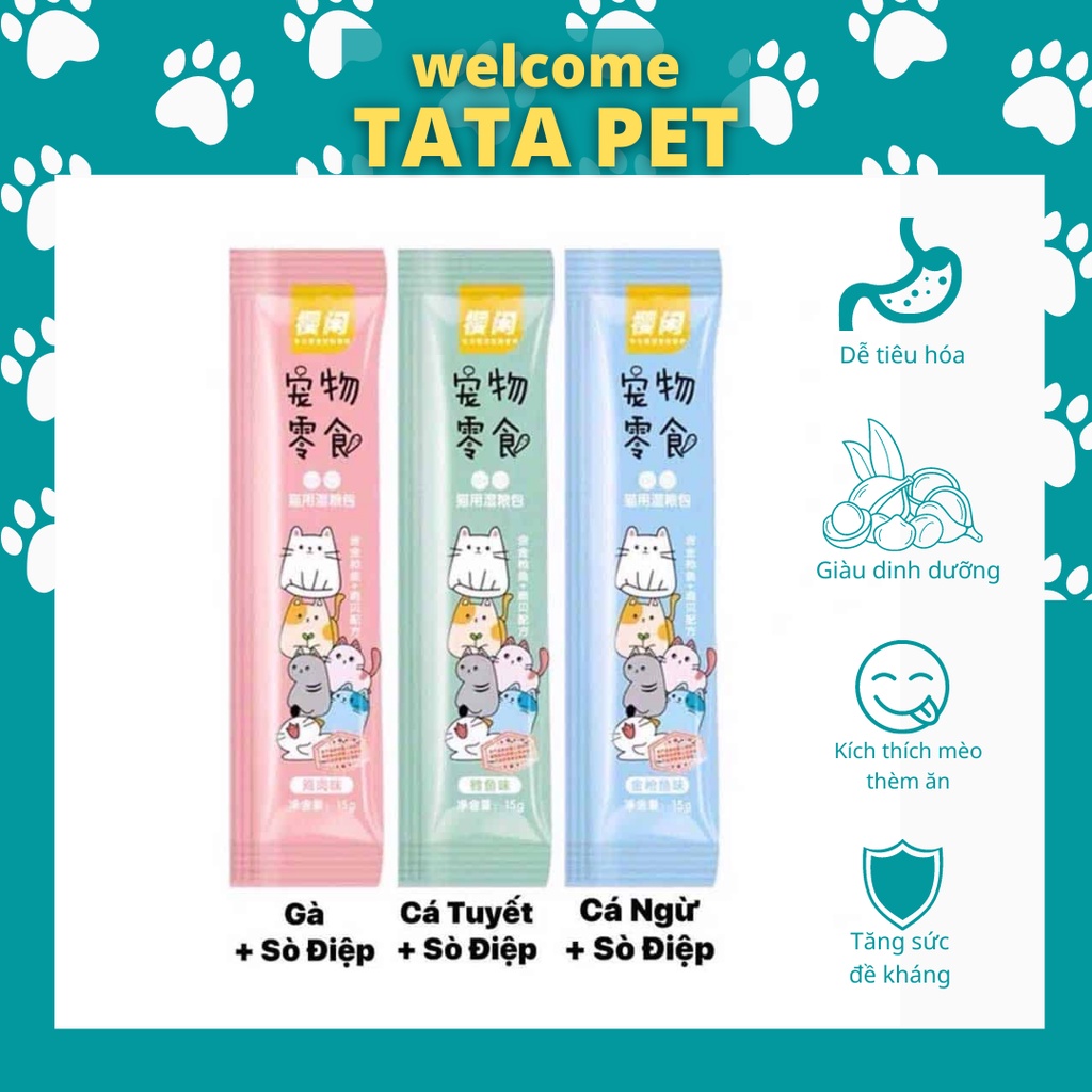 Súp thưởng cho mèo Shizuka hiệu Cherry Blossom thanh 15gr (TA1) TATAPET