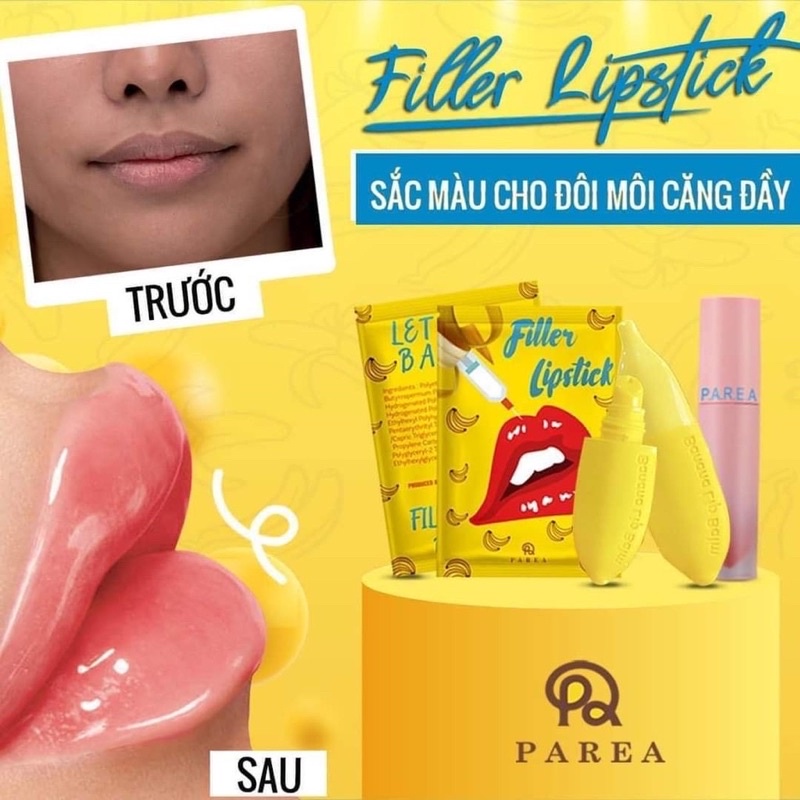 SON CHUỐI  fliller Lipstick KHỬ THÂM TẶNG KÈM SON LÌ GIÚP MÔI CĂNG MỘNG