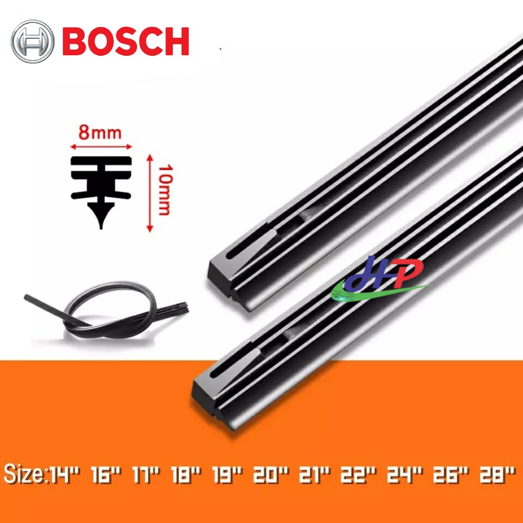 Lưỡi gạt mưa kính Ô tô BOSCH dài 70x0,8cm dùng cho loại thanh gạt có xương [Bộ 2 lưỡi]