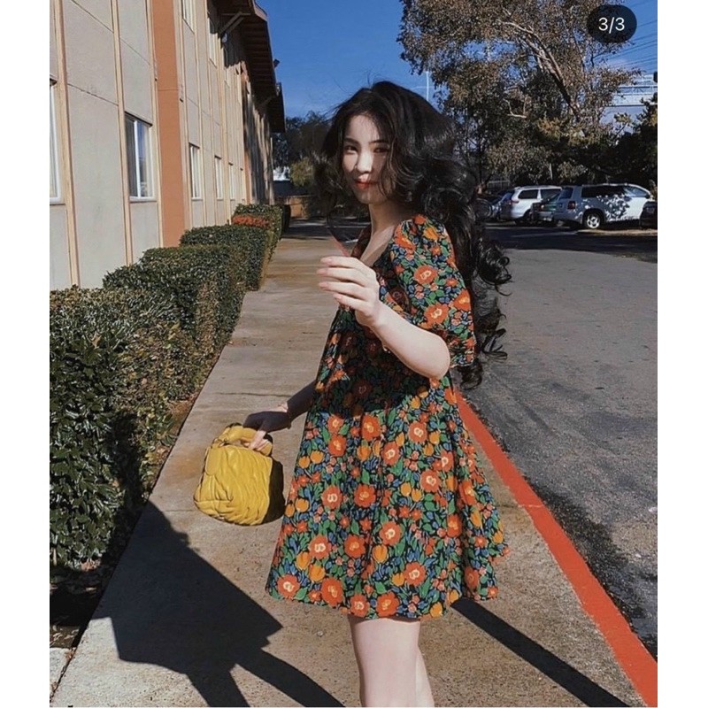 ĐẦM BBD HOA LÁ TAY PHỒNG