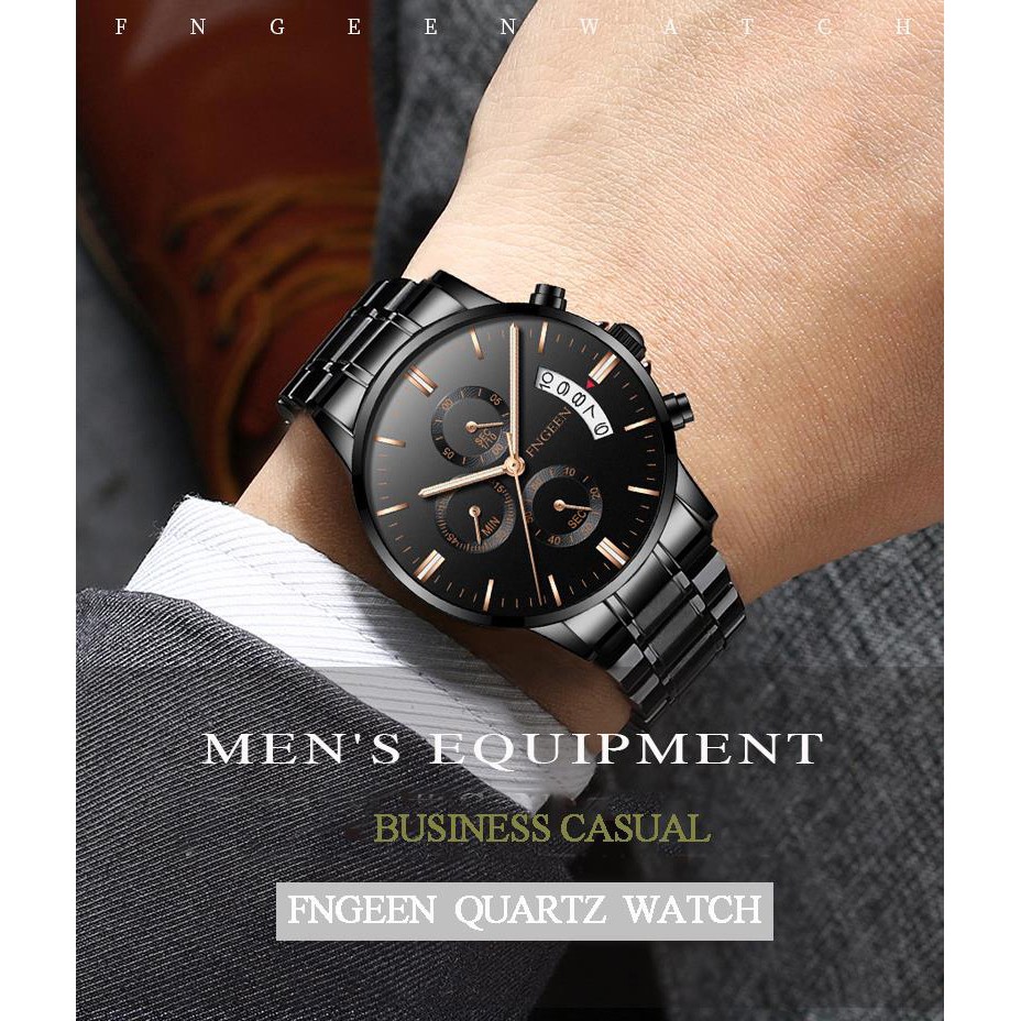 Đồng Hồ Nam Lịch Ngày FNGEEN F888 Phiên Bản Doanh Nhân Dây Thép Không Gỉ Cao Cấp_Full Box | BigBuy360 - bigbuy360.vn