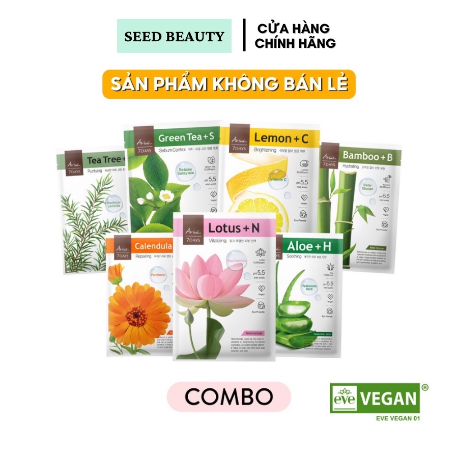 Bộ 7 Mặt Nạ ARIUL 7 DAYS Tinh Chất Thiên Nhiên - Seedbeauty