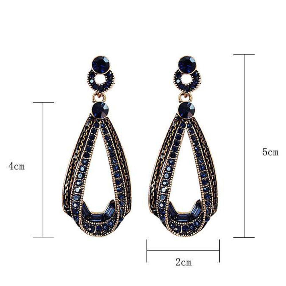 QQMALL Bông Tai Đính Đá Phong Cách Cổ Điển Thời Trang Cho Nữ