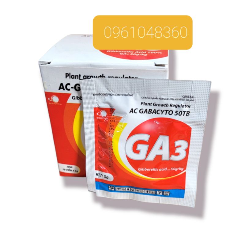 1 viên kích thích sinh trưởng Ga3 AC GABACYTO 50TB ( hàng chuẩn hóa sinh Á Châu)