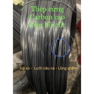 (1kg) - Fiman Dây Thép carbon cao , đàn hồi tốt - màu đen - cứng làm lò xo, lưỡi câu cá, lồng chim, nan chim nhiều size