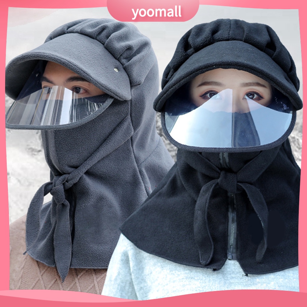Mũ trùm đầu có khẩu trang che phủ mặt chống gió giữ ấm mùa đông cho nam và nữ