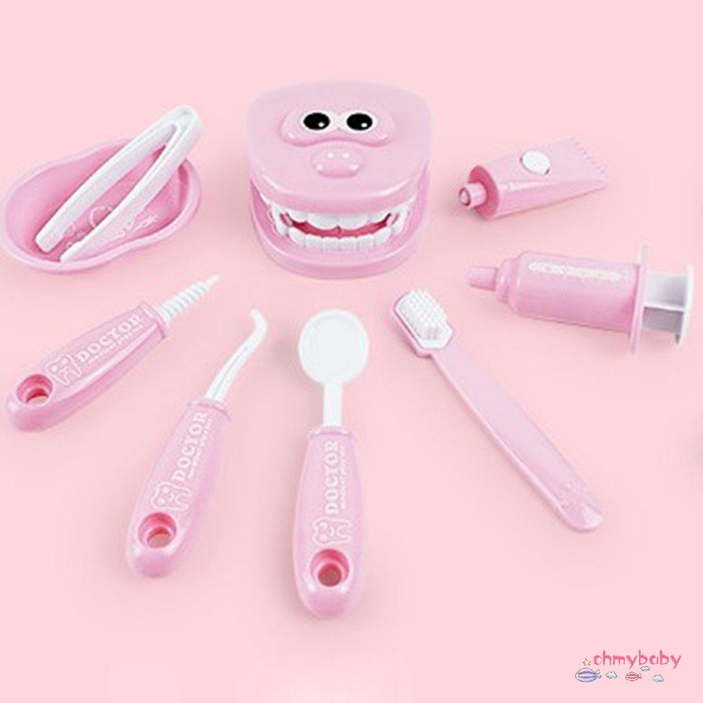 9 chiếc Đồ chơi nha sĩ giả danh nha sĩ kiểm tra răng Mô hình trẻ em Bác sĩ giáo dục Đồ chơi [8/7]