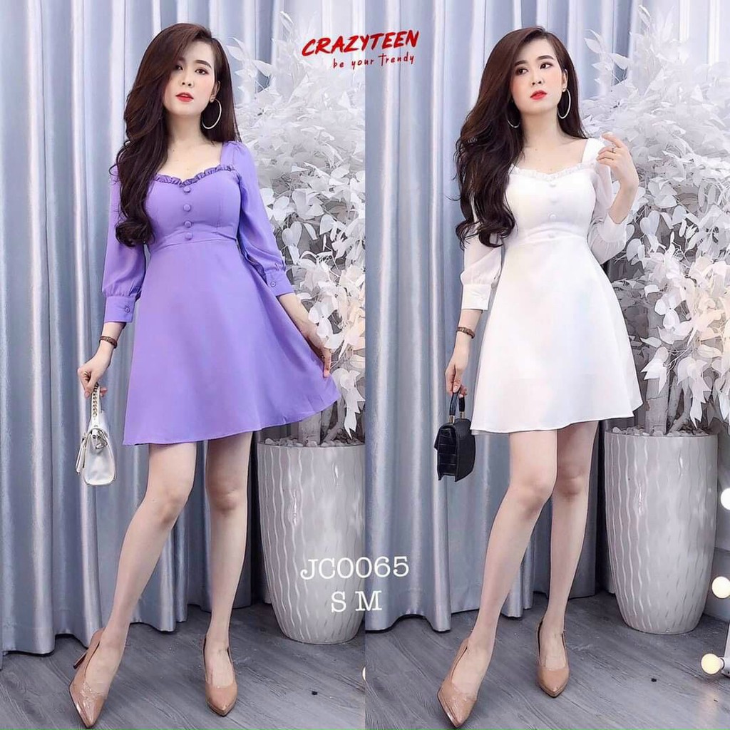 Đầm xòe tay lỡ bèo ngực Pink Fashion