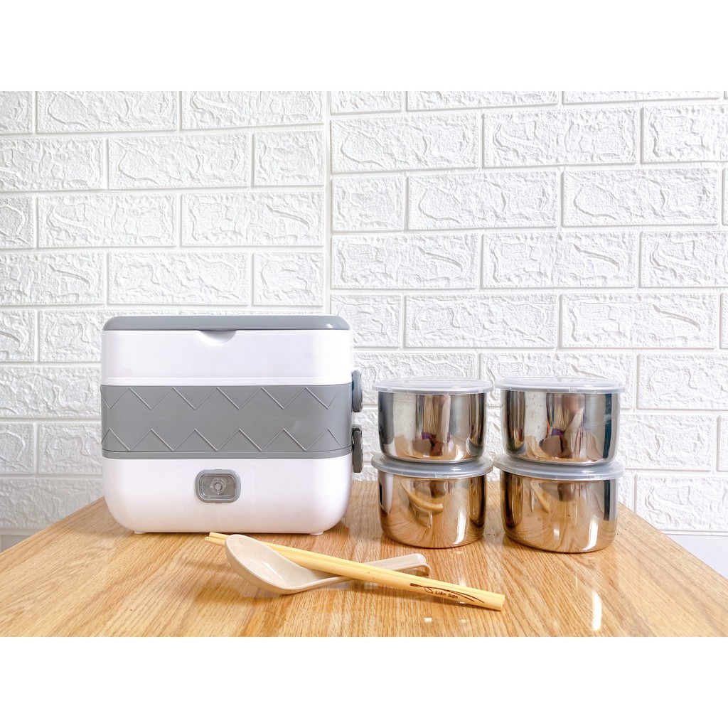 [BH 6 THÁNG] HỘP CƠM MINI VĂN PHÒNG CẮM ĐIỆN GIỮ NHIỆT, NẤU CHÍN THỨC ĂN TIỆN LỢI TẶNG KÈM MUỖNG + ĐŨA | BigBuy360 - bigbuy360.vn