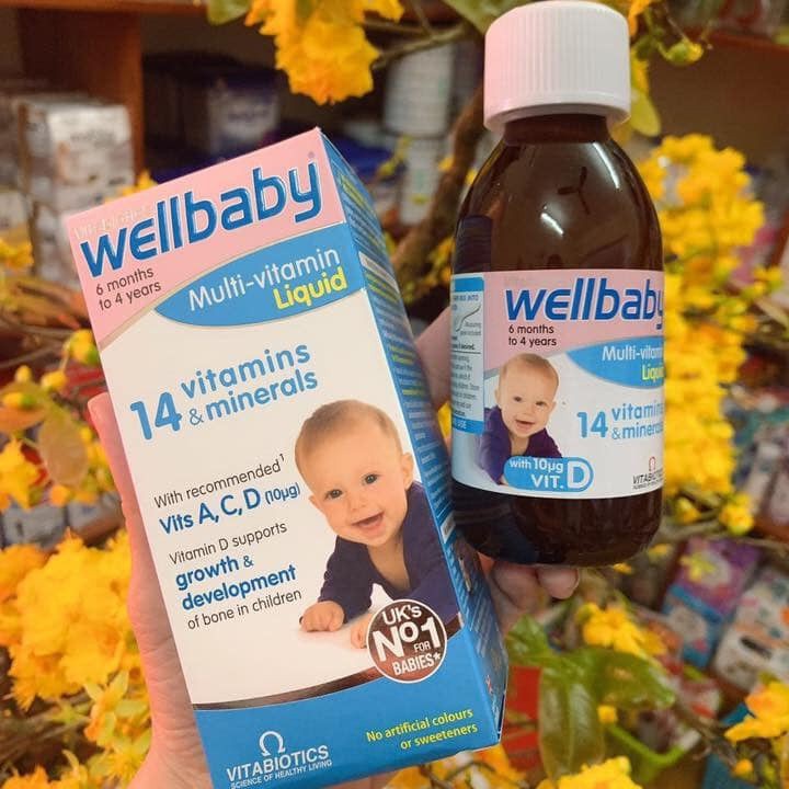 Vitamin tổng hợp Wellbaby Multi-vitamin Liquid 150ml tăng đề kháng, miễn dịch cho trẻ 6M - Herbaby