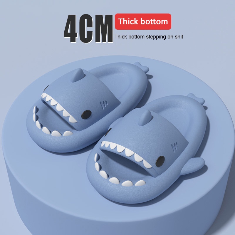Dép đi trong nhà / ngoài trời thiết kế hình cá mập đáng yêu chống trượt mới dành cho nam và nữ