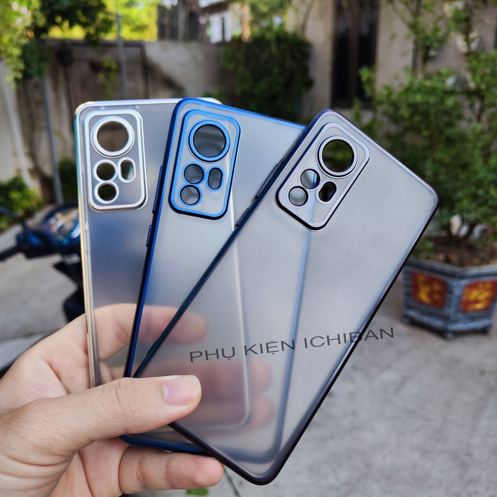 Ôp lưng Mạ Điện Xiaomi 12/ 12X/ 12S, Xiaomi 12 Pro/ 12S Pro Viền Màu Dẻo, Lưng Mờ Không Bám Vân Tay, Bảo Vệ Camera