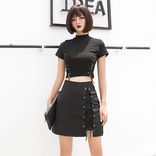 CHÂN VÁY CHỮ A RÚT DÂY MỘT BÊN | BigBuy360 - bigbuy360.vn