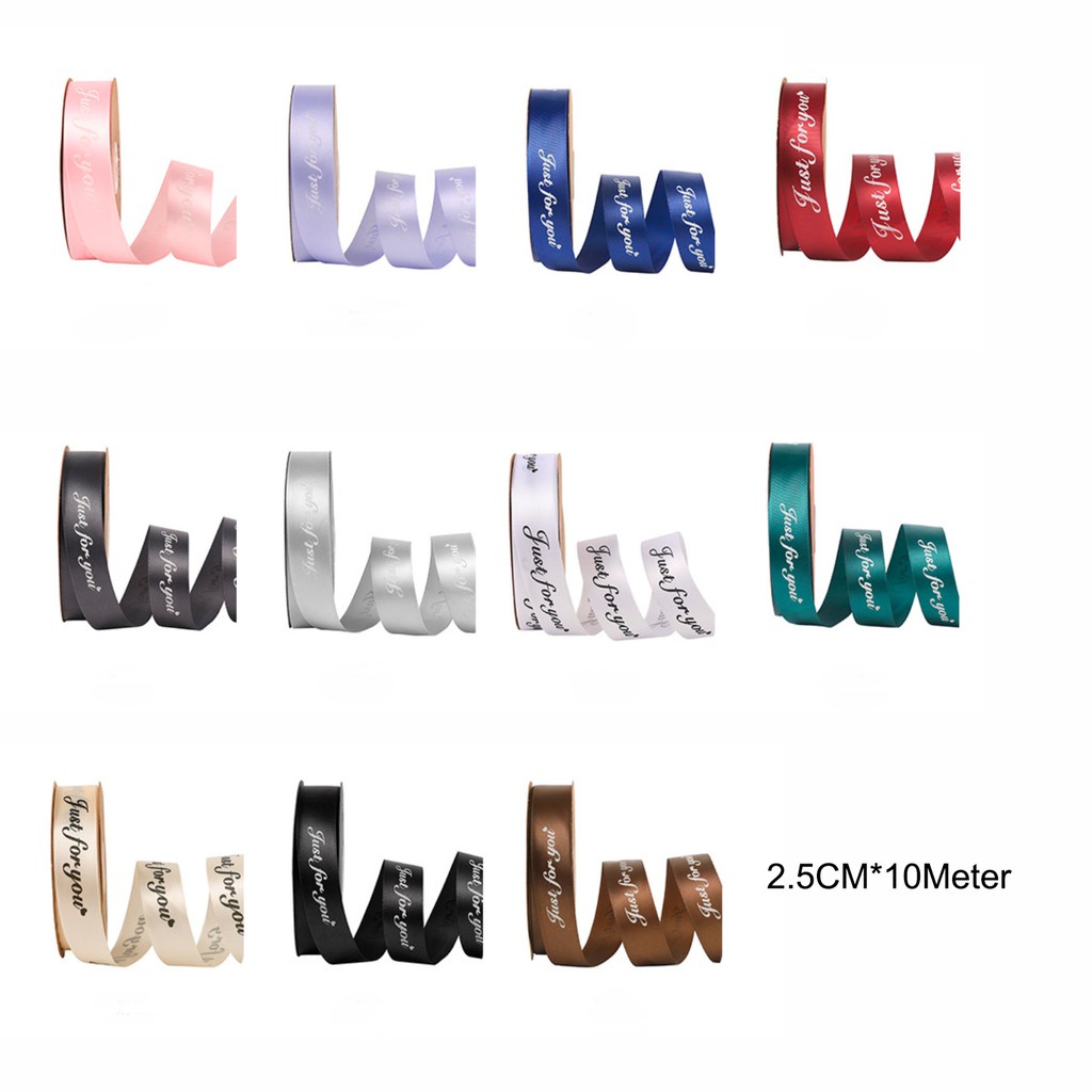Cuộn Dây Ruy Băng In Chữ Just You Bằng Satin Dài 10M 25mm Dùng Trang Trí Gói Quà