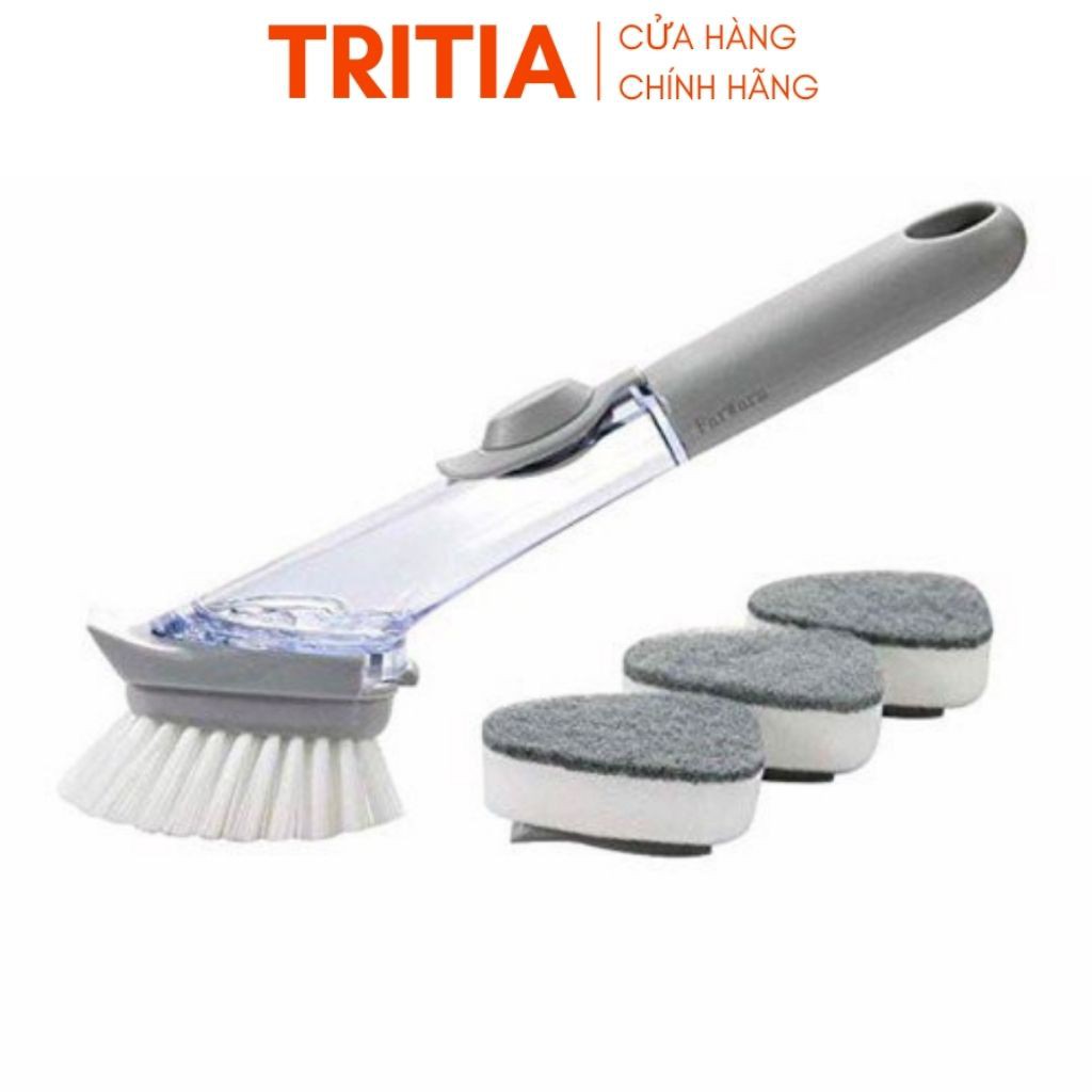 Cọ rửa chén đa năng, đồ rửa chén tặng kèm 3 miếng bọt biển Tritia