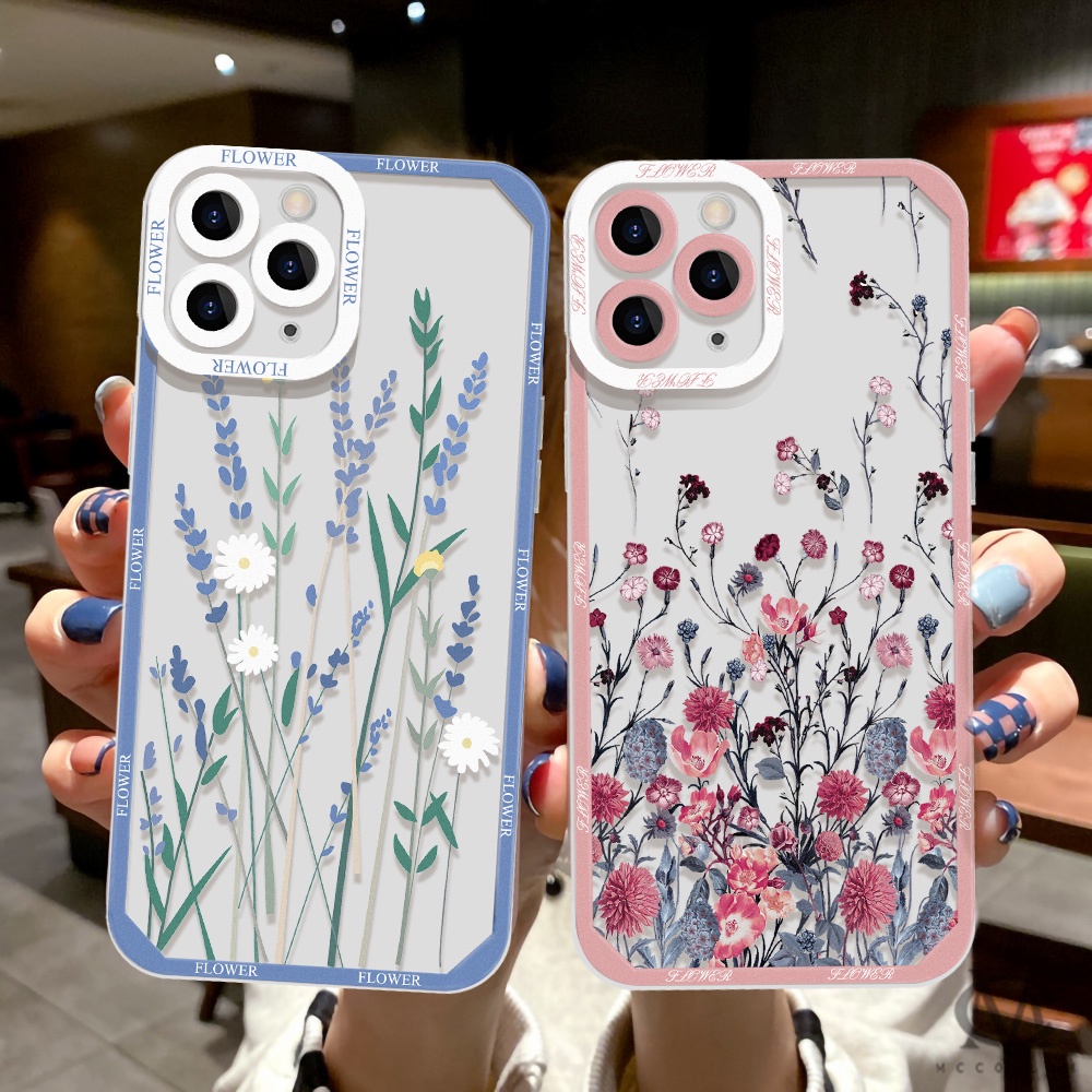 Ốp Điện Thoại TPU Mềm Trong Suốt In Hình Hoa Cho iPhone 11 12 13 Pro Max Mini 7 8 plus SE 2020 SE 2022 X XR XS Max