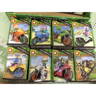 Bộ 8 Mẫu Mô Hình lego DLP MyWorld phân phối lớn DLP9071(1-8)