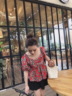 ÁO PEPLUM HOA XOÈ