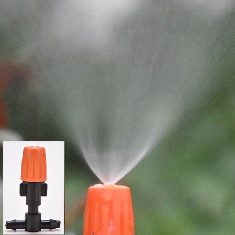 Béc phun sương 5 đầu có van áp chống nhỏ giọt dùng ống phun sương 8mm- tưới lan, tưới cây, hoa, rau.