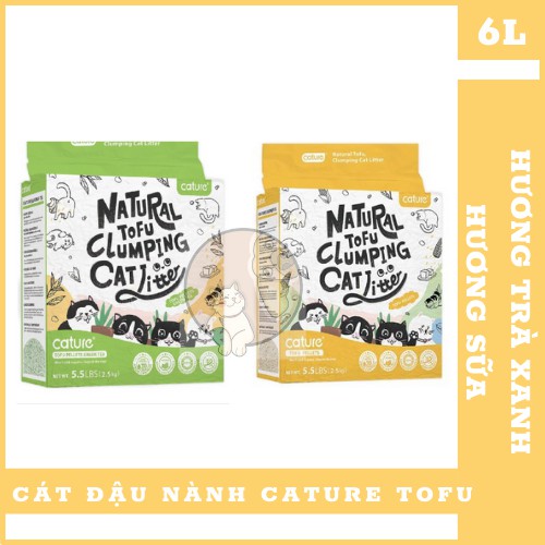 ( Hàng Nhập ) Cát Đậu Nành Cature Tofu Hương Sữa - Hương Trà Xanh (5.5L - 6L) Siêu Thơm, Siêu Khử Mùi - 100% Bã Đậu Nành