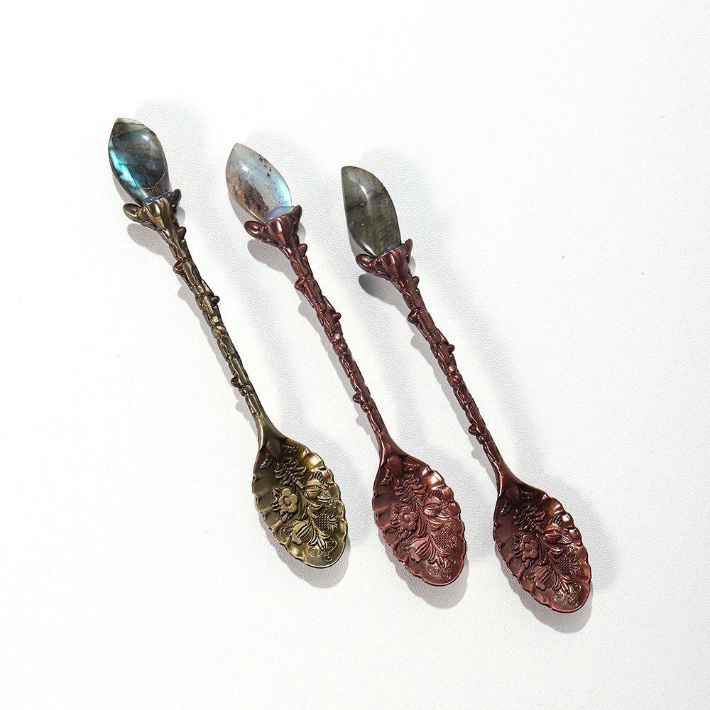 YIYU Muỗng Khuấy Cà Phê Hình Tròn Bằng Gỗ Tự Nhiên