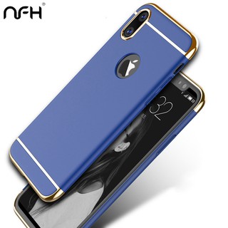 Ốp điện thoại cứng mạ kim loại 3 trong 1 cho iphone XR X XS Max 6s 7 8 Plus XR