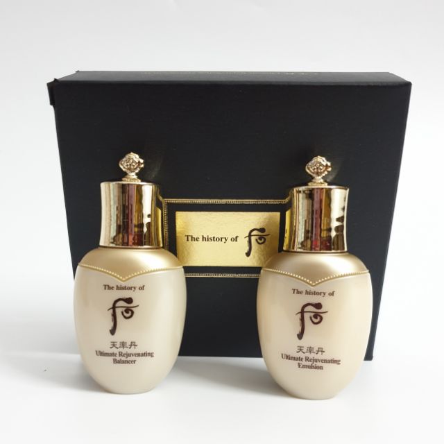 Cặp Nước hoa hồng và sữa dưỡng tái sinh da cao cấp Whoo Ultimate Rejuvenating 25ml*2