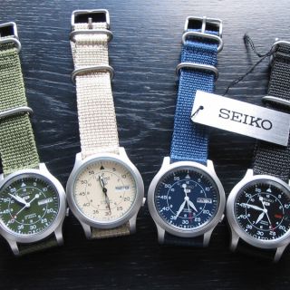 Đồng hồ nam Seiko 5 quân đội dây dù (37 & 42mm)