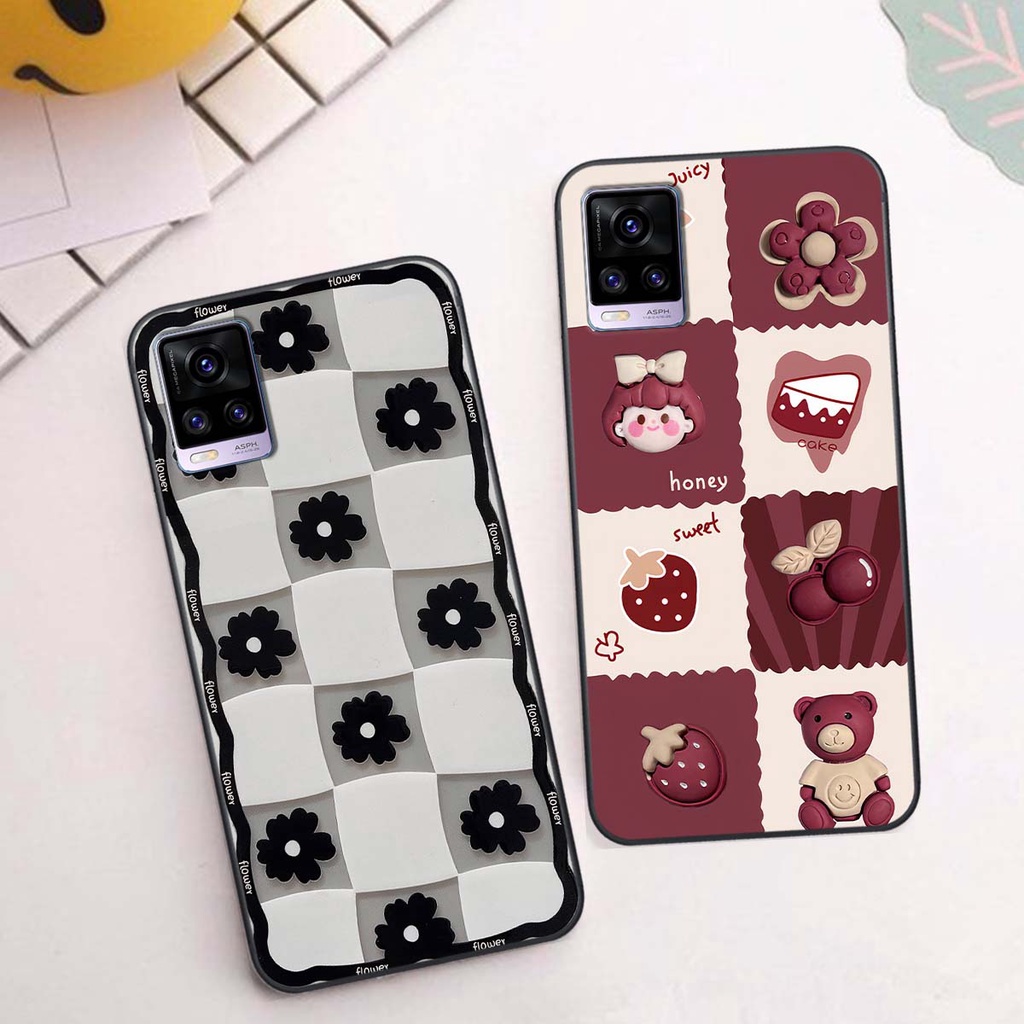 Ốp Vivo V20 in hình trái tim, caro kẹo ngọt đầy cá tính siêu đẹp siêu chất