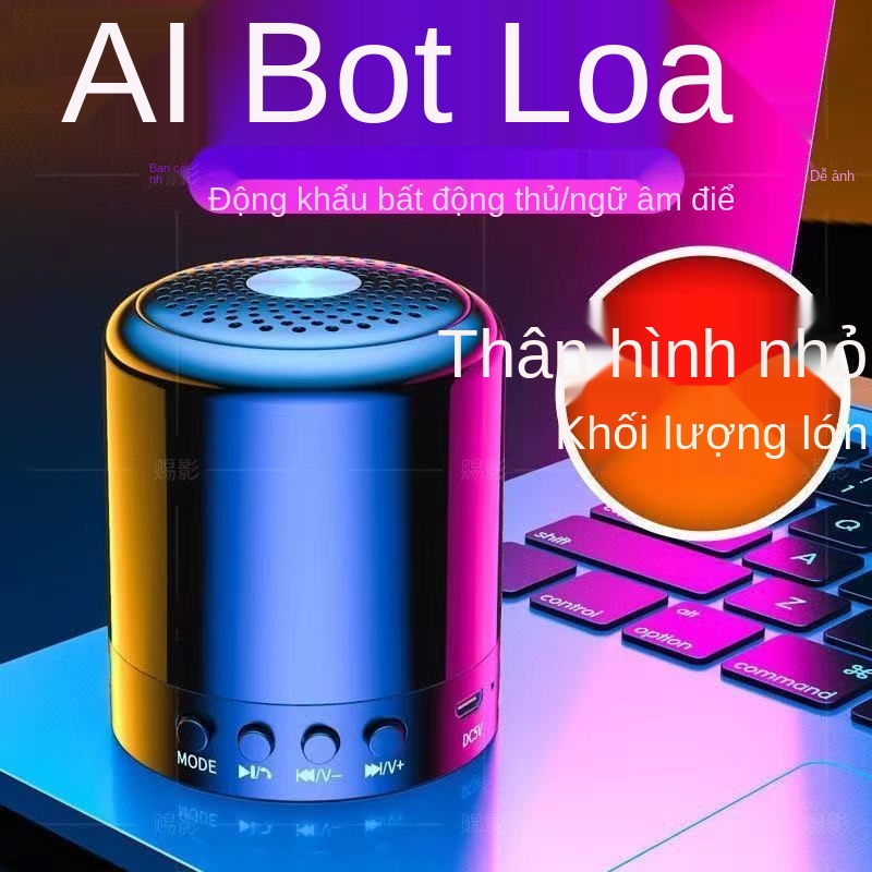 ✕№Âm thanh 9D Loa Bluetooth Không Dây Pháo thép mini AI thông minh, xe tải cắm điện khối lượng lớn di động