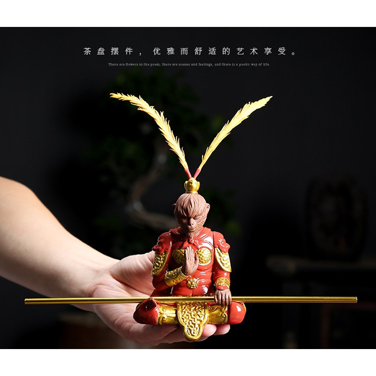 Tượng Tôn Ngộ Không – Tề Thiên Đại Thánh gốm màu đỏ mới 2021