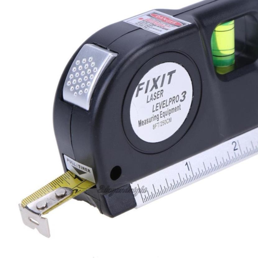✜Thước Thủy Nivo Cân Mực Laser Đa Năng F2018 Fixit Levelpro3 2 Tia Dọc Ngang + Tặng Kèm 3 Viên Pin