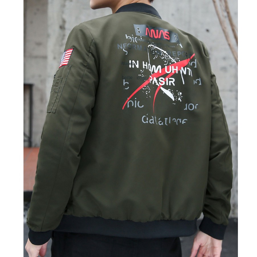 Ao khoác nam thêu logo ngực và tay, túi khóa phối tay hàng đẹp bao chất