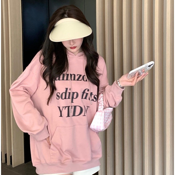 NRVP Áo Hoodie Nữ Tay Dài Dáng Rộng Thời Trang Phong Cách Hàn Quốc