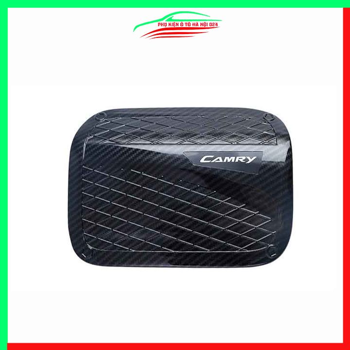 Ốp nắp xăng Camry 2019-2023 vân cacbon bảo vệ chống trầy trang trí ô tô