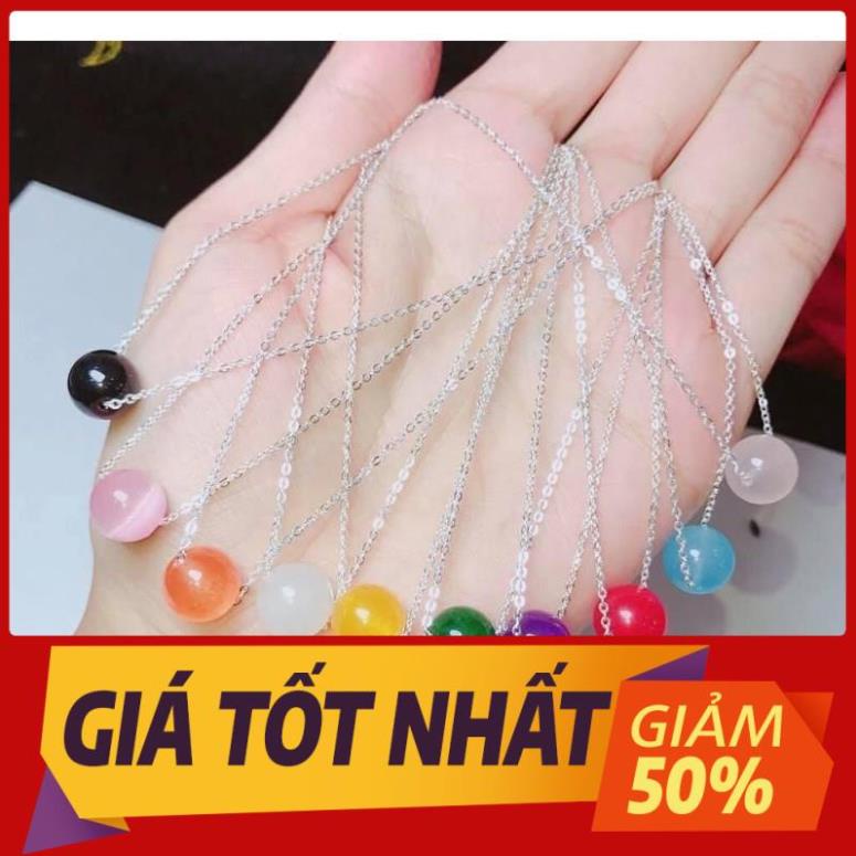 Dây chuyền nữ mặt đá phong thuỷ bạc ta - Vàng bạc BEEYVN - Trang sức bạc 9999
