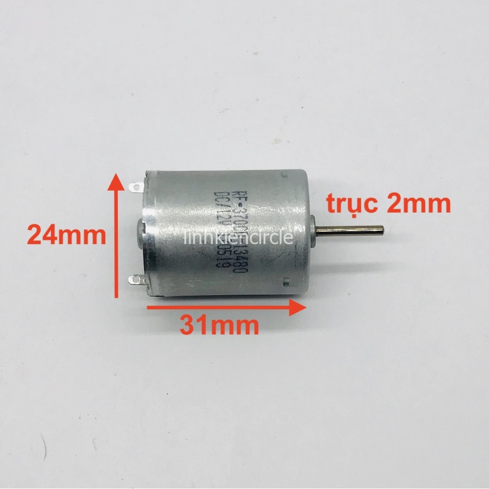 Motor mini 370 mã RF-370CB-13480 12V - 24V tốc độ chậm 4300 - 8600 RPM - LK0320