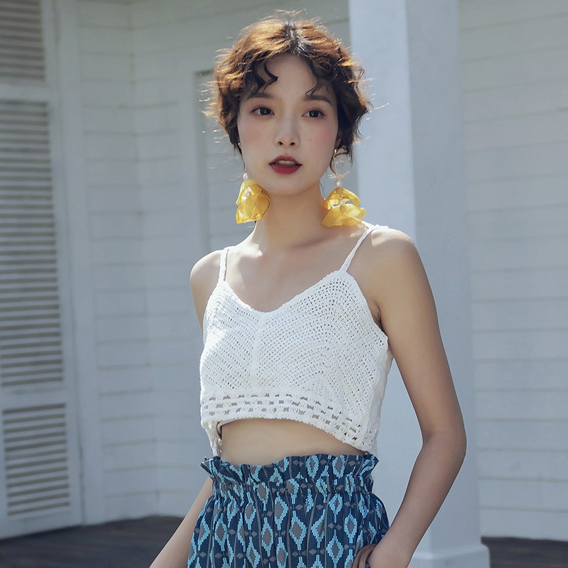 Áo Croptop Dệt Kim Thiết Kế Quyến Rũ Cho Nữ | BigBuy360 - bigbuy360.vn