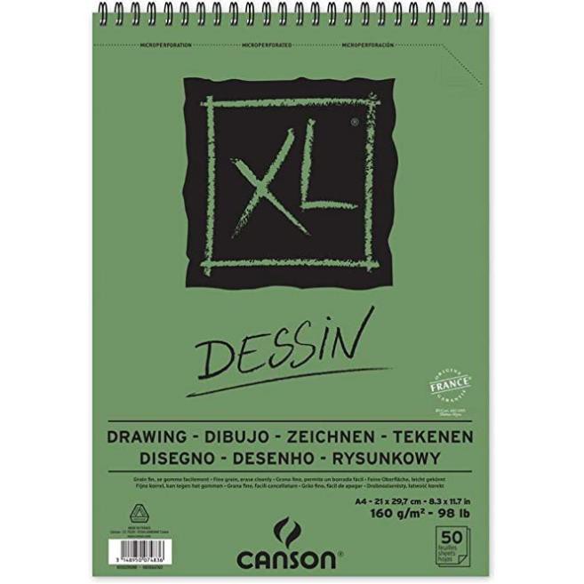 [FREESHIP] Giấy vẽ chì, màu chì Canson XL Dessin 40 tờ 160gsm - giấy Canson chất lượng cao