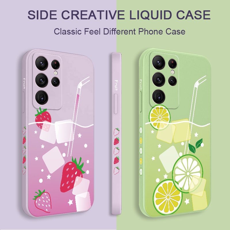 Ốp Điện Thoại Họa Tiết Nước Uống Mùa Hè Cho samsung galaxy s23 s22 fe ultra plus
