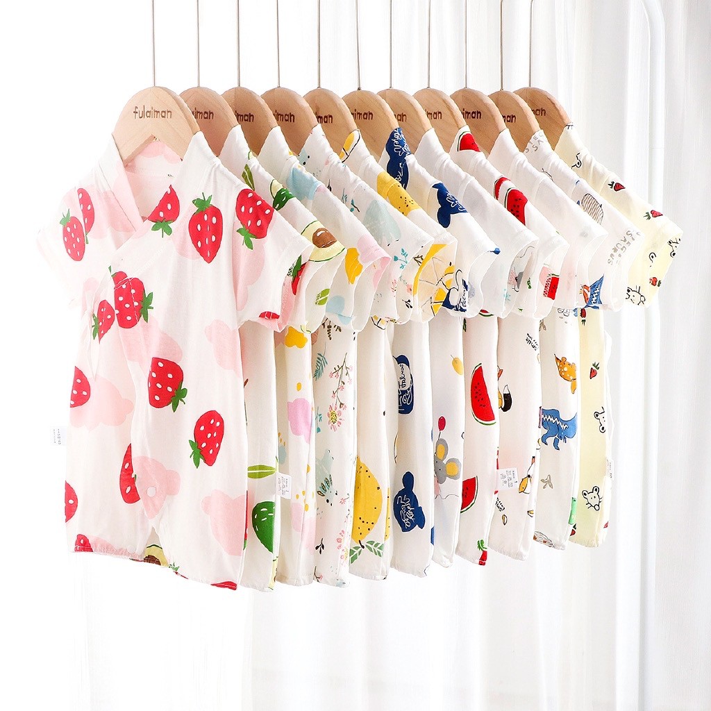 Áo liền quần mùa hè Body đùi cotton kiểu kimono thời trang hè xinh xắn cho bé trai/gái YKT02