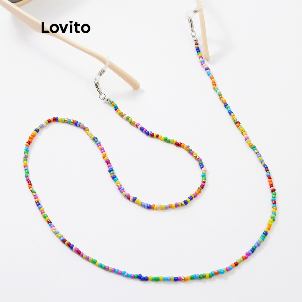 Dây chuyền Lovito bằng hạt nhựa nhiều màu phong cách boho L233L192 (nhiều màu)