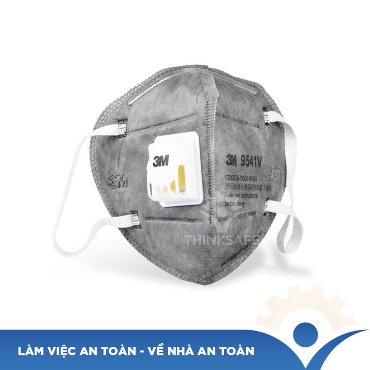 Khẩu trang phòng độc 3M 9541 lọc bụi mịn, kháng khuẩn, hơi hữu cơ, mùi khó chịu Khẩu trang than hoạt tính 3M - THINKSAFE