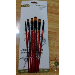 [Giá Tốt] Bộ cọ đầu oval 6 cây Keep Smiling 6086E