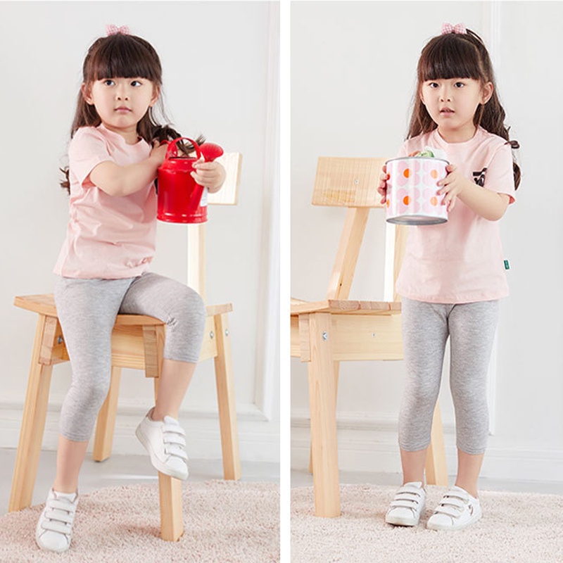 Quần Legging Cotton Co Giãn Màu Sắc Kẹo Ngọt Dành Cho Bé Gái 3-8 Tuổi