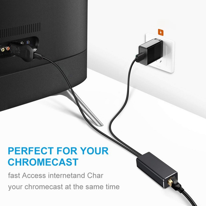 GOOGLE NEW Đầu Chuyển Đổi Từ Cổng Micro Usb Sang Ethernet Rj45 Lan Rj45 Lan Cho Tv Chromecast 2 1