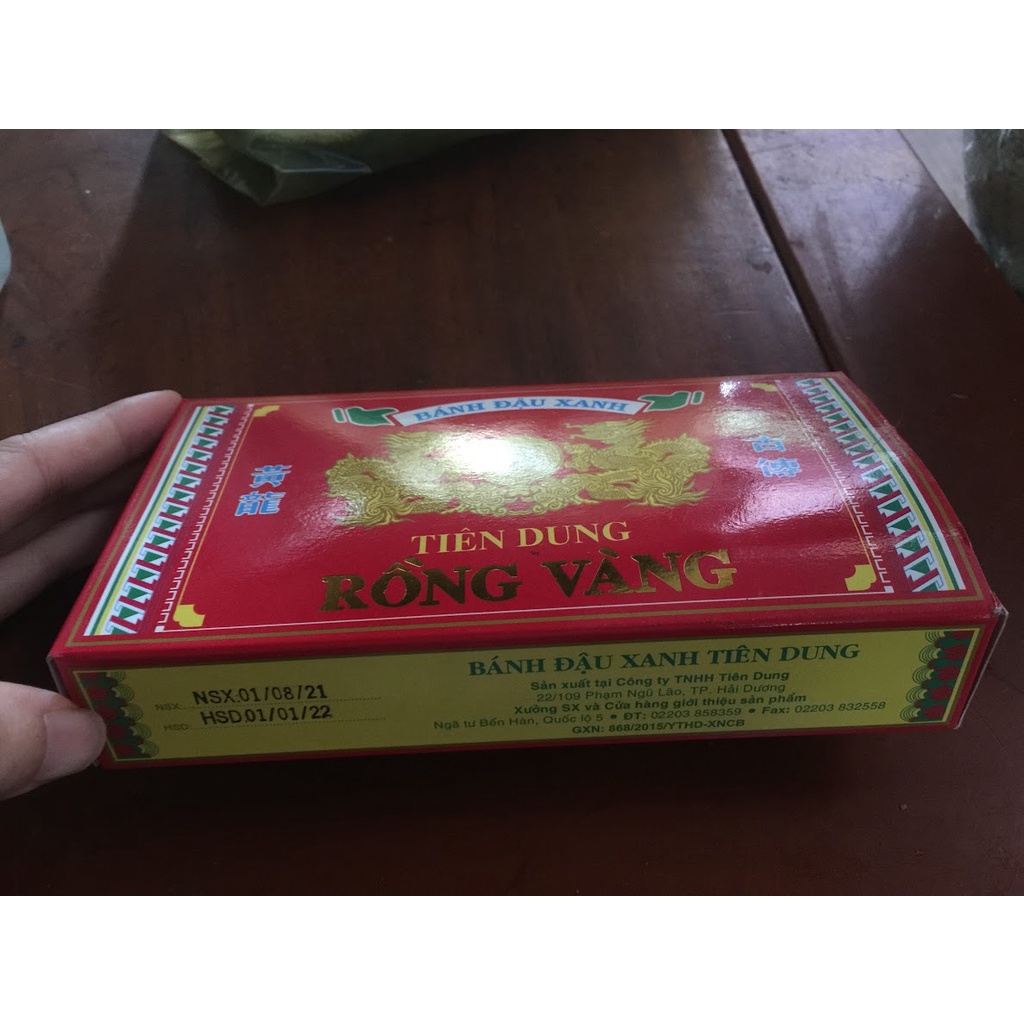 Hộp 220g bánh đậu xanh rồng vàng hải dương